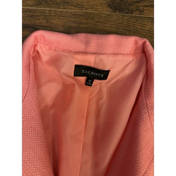 Talbots Pink 2pc Suit Sleeveless Shift Dress Sz:12 & Blazer Sz:10 - Picture 7 of 12